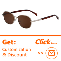Vente en gros de lunettes de soleil de créateur mode avec logo personnalisé méta monture ovale lunettes de soleil avec protection UV pour hommes et femmes unisexes