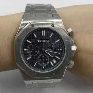 Nouvelle montre de sport pour homme 2025, mouvement VK63, boîtier argenté, étanche 3 bars, quartz lumineux SEILOCE - Product Image 3