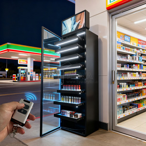 Rak <span class=keywords><strong>Display</strong></span> Tembakau Berdiri Lantai Berlapis Logam Dengan Kabinet Penyimpanan Bawah Untuk Rokok, Snus, Kantong Kopi, <span class=keywords><strong>Display</strong></span> Ritel - Product Image 3