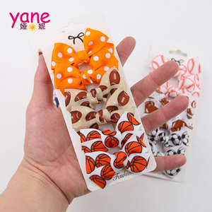 Aksesori rambut permainan olahraga Set klip rambut busur Rugby sepak bola - Product Image 3