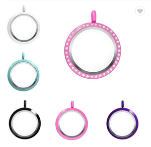In stock ciondolo medaglione in vetro con memoria vivente galleggiante Multi-stile adatto al fascino vivente galleggiante - Product Image 5