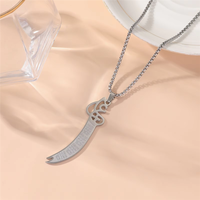 Pendentif Épée Scimitar Zulfiqar en Acier Inoxydable, Bijou de Mode Musulman Islamique Arabe, Vente en Gros