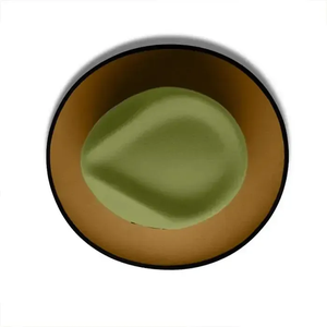 Olive Green <b>Wool</b> Fedora Hat With Black Band 56-58CM Unisex Adult Casual European Style - Product Image 3