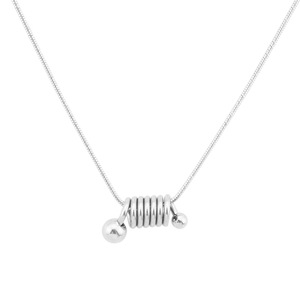 Collier unisexe rétro en acier titane avec perles décoratives, chaîne serpent, bijoux de mode, vente en gros - Product Image 6