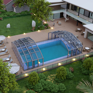 Abri de <span class=keywords><strong>piscine</strong></span> coulissant automatique motorisé en verre trempé pour toit plat, véranda, serre - Product Image 5
