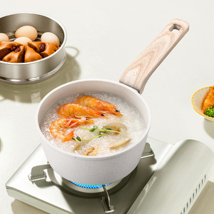 Cocina de diseño agradable de alta calidad, 5 uds., cacerola de aleación de aluminio de granito de Metal blanco, ollas y sartenes, juego de utensilios de cocina antiadherentes - Product Image 3