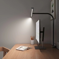 Lampe de bureau LED électrique simple et protectrice pour les yeux, col de cygne flexible, commande tactile, en aluminium, moderne, à intensité variable, CRI 80 élevé