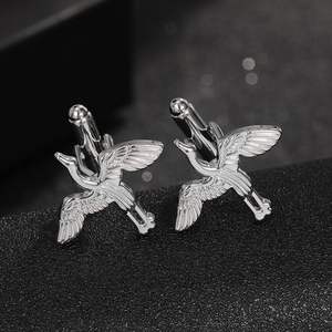 Mancuernillas Creativas de Plata <span class=keywords><strong>con</strong></span> Forma de Pájaro, Accesorios Elegantes de Lujo, Regalo de Compromiso, Boda, Aniversario para Hombre, Acero Inoxidable - Product Image 5