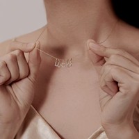 Collier pendentif lettre en argent S925, bijoux personnalisés avec nom pour femme, mini-breloques alphabet, vente en gros, sourcing B2B