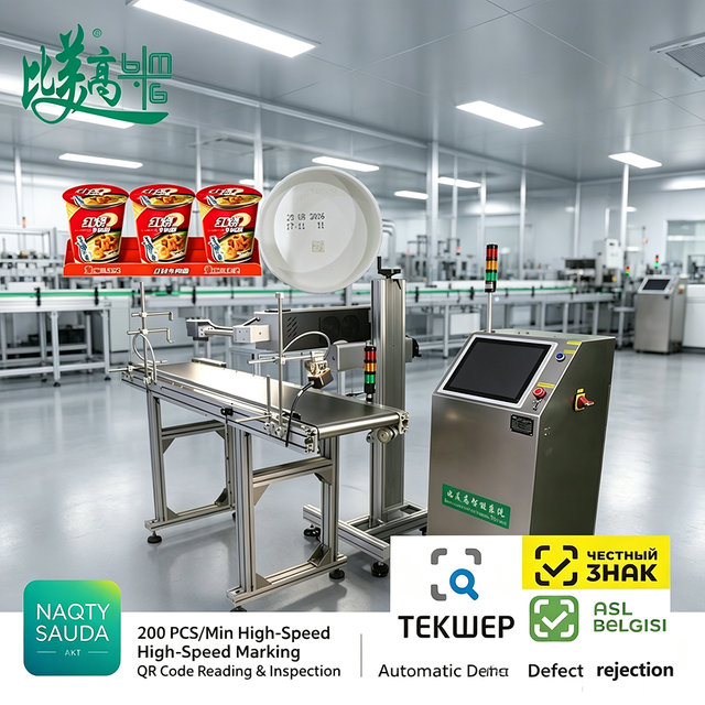 BMG CO2 Laser Marking Machine for Paper Cups QR Code Printing Integrated Traceability Anti-Counterfeiting Laser Coder