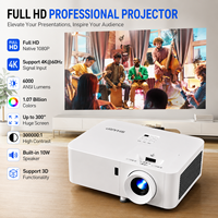 Projecteur laser Sharp XG-TK456ZA 1080P avec déplacement vertical de l'objectif, 6000 lumens, HDR, zoom optique 1,6x, home cinéma