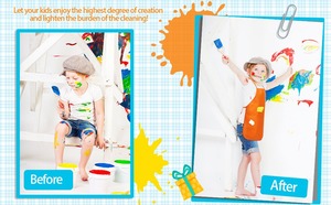 Tablier de peinture léger en non-tissé pour enfants de maternelle, idéal pour les cours d'art, la cuisine et le nettoyage - Product Image 5