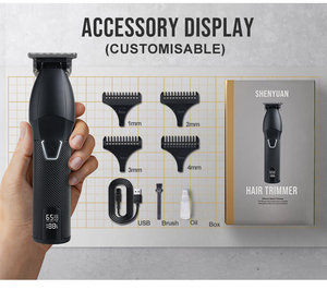 0 tóc chuyên nghiệp Clipper người đàn ông của thợ cắt tóc râu tông đơ có thể sạc lại máy cắt tóc tông đơ - Product Image 1