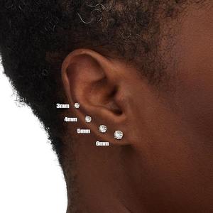 Orecchini con diamanti eleganti con orecchini a bottone gioielli in acciaio inossidabile Custom classici da uomo in zircone Moissanite - Product Image 4