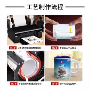 Taza de cerámica blanca con revestimiento para sublimación, impresión por transferencia de calor del logotipo, asa con color en el interior, para regalos. - Product Image 4