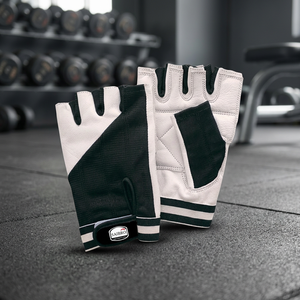 SAIBRO Half Finger Leather Gloves for <b>Weight</b> Lifting Gym Fitness Unisex Adjustable Wrist Strap - Product Image 5