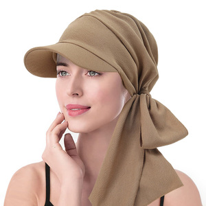 Thời trang mới đầu kết thúc tốt đẹp vành Ribbon bên trong cap hijab Turban Mũ hoa in ngay lập tức Hijabs hồi giáo cho phụ nữ - Product Image 5