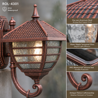Lampe de rue extérieure de style européen, IP65, étanche, en aluminium et verre, AC 85-265V, pour villa, jardin, parc