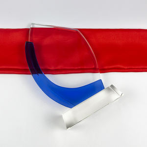 Commercio all'ingrosso di alta qualità k9 in bianco Di Cristallo trofeo in vetro su misura Individuale Nome Inciso blu di cristallo trofeo award per il Regalo Souvenir - Product Image 5