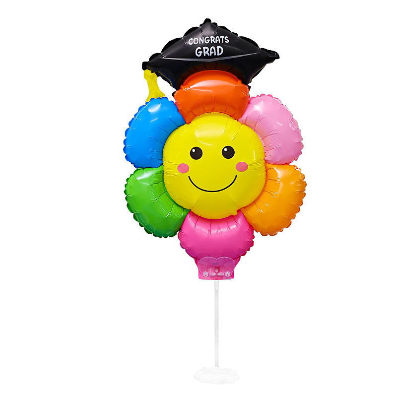 หมวกปริญญาเอกคอลอร์บอลลูนดอกทานตะวัน-สามารถยืนบนโต๊ะได้