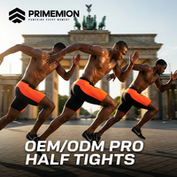 Collants de sport mi-long 100% polyester, anti-plis, respirants, écologiques, imprimés intégralement, design néon orange et noir, OEM/ODM