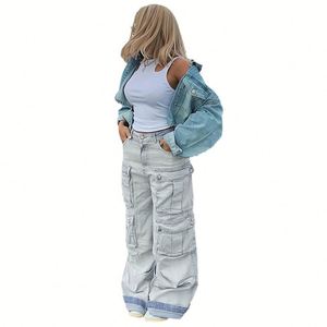 Pantalones Vaqueros Casuales de Cintura Alta con Bolsillos para <span class=keywords><strong>Mujer</strong></span>, Estilo Holgado, Desgastado, Estilo Mamá, Ropa Urbana, Vintage - Product Image 3