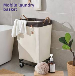 Grande rotolamento cesto della biancheria con ruote <span class=keywords><strong>Design</strong></span> moderno cesto di vestiti <span class=keywords><strong>sporchi</strong></span> per uso bagno - Product Image 6