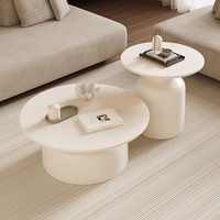 Table basse nordique en verre avec plateau en forme de champignon et structure métallique, moderne, minimaliste, luxueuse, multifonctionnelle et portable pour petit salon ou maison