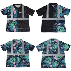 PURE Custom Full Buttons Hi Vis Polo de <span class=keywords><strong>manga</strong></span> corta de alta visibilidad reflectante de seguridad logotipo personalizado patrón de <span class=keywords><strong>tatuaje</strong></span> ropa de trabajo - Product Image 1