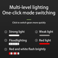 Lampe frontale LED à détection de mouvement, 5 modes, lumière blanche et rouge, 77g, rechargeable USB-C, autonomie 24h, réglable, IP65, lampes frontales d'extérieur