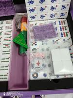 Jeu de Mahjong portable en acrylique avec étui de voyage, jeu de table pour divertissement festif