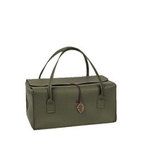 Boîte cadeau vide haut de gamme rétro Dongguang en cuir PU, portable, pour les fêtes, avec petites feuilles suspendues, vente en gros