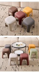 Tabouret bas en plastique pour la maison, <span class=keywords><strong>entrée</strong></span> du salon, changement de chaussures, petite chaise pour la maternelle, tabouret carré rembourré pour enfants - Product Image 5