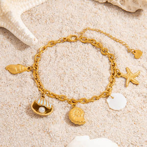 Stainless Steel Pearl <b>Bracelet</b> 18K Gold Plated Conch <b>Shell</b> Pendant Women's Fashion Charm Jewelry Gift - Product Image 3