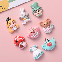 Belle somnambule Alice lapin bricolage résine crème colle coques de téléphone boucle de chaussure épingle à cheveux résine accessoires porte-clés pour la décoration