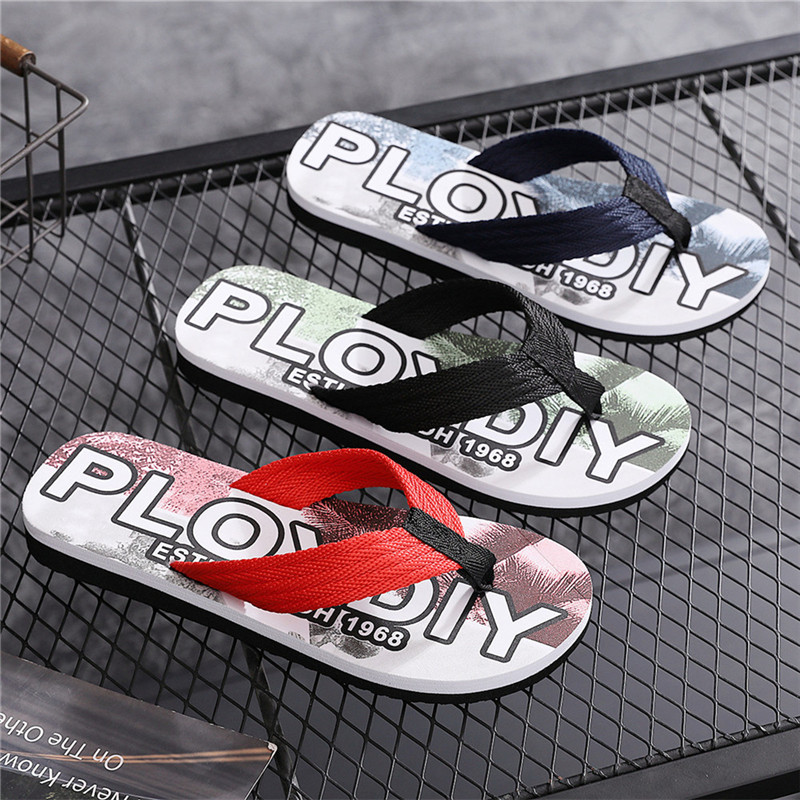 Fashion Letter Flip-flops Slippers Casual Beach Shoe Men Flipflops Custom Logo