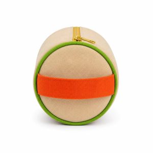 Sac de rangement cylindrique en toile OEM ODM avec logo personnalisé, trousse à crayons portable avec fermeture éclair, pochette cosmétique pour cadeaux et promotions - Product Image 3