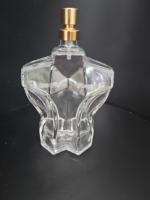 Flacon de parfum carré en verre de 100 ml avec finition mate gravée à l'acide, pulvérisateur haut de gamme, design masculin, emballage premium