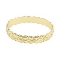 Gelang Bunga Perhiasan Warisan Hawaii Anak-anak Baru Burn Baby Bangle Lebar 10mm Warna Emas 14k