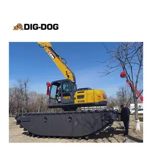Đào con chó đất ngập nước pontoons thủy lực NẠO VÉT máy xúc thiết bị đổ bộ máy xúc nổi