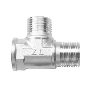 ข้อต่อท่อสแตนเลสแบบตัวที 4 จุด เกลียวตัวผู้-ตัวเมีย พร้อมวาล์วปรับมุม อุปกรณ์เสริมสำหรับท่อประปา แบบสามตัวเมีย หนึ่งตัวเมีย สองตัวผู้ - Product Image 2