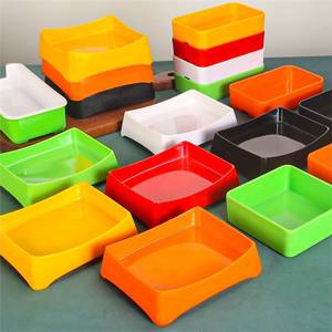 Assiettes pour accompagnements de hot pot, vaisselle en mélamine, assiettes et seaux à légumes pour restaurants de barbecue commerciaux, plastique rectangulaire - Product Image 3