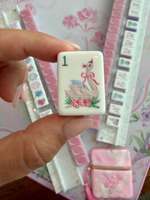 LoveShackFancy Mahjong américain rose de luxe moderne pliable et portable, jeu de Mahjong américain avec tuiles en acrylique pour les jeux de casino
