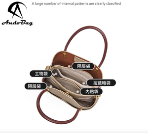 AndoBag Genuine Leather New Fashion Women'S Tote Bag <b>Large</b> Capacity Crossbody Shoulder Bags Bucket Style Commute <b>Handbag</b> 2235 - Product Image 5