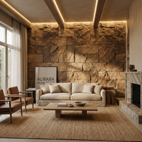 Dalles murales modernes en PU 3D léger effet pierre champignon, 80 mm d'épaisseur, pour chambre et salle à manger, placage imitation pierre extérieur/intérieur