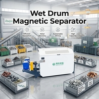 Ruijie CTS-50150R 3kW Pemisah Drum Magnetik Basah Sudut Dapat Disesuaikan Perawatan Mudah untuk Daur Ulang Logam Pengolahan Limbah Mineral