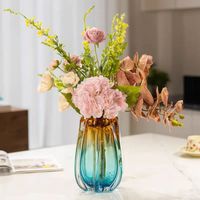 Vase en verre artisanal ombré, style moderne minimaliste, pour la maison, la salle d'exposition, la table basse, l'entrée, décoration, vase ornemental
