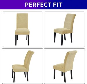 Dining Room Chair Covers Office Living Room Kitchen Anti-dirty Machine Washable 190gsm Polyester Spandex <b>Blend</b> Slipcovers - Product Image 3