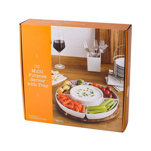 Vajilla de cerámica nórdica para restaurante, bandeja de porcelana con bandeja de bambú para servir platos, buffet, buena calidad - Product Image 5