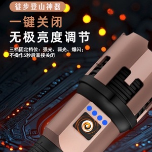 White Laser Flashlight Type C <b>Rechargeable</b> Zoomable Dimmable Aluminum Alloy Hiking <b>Torch</b> High Power Bright Light - Product Image 1
